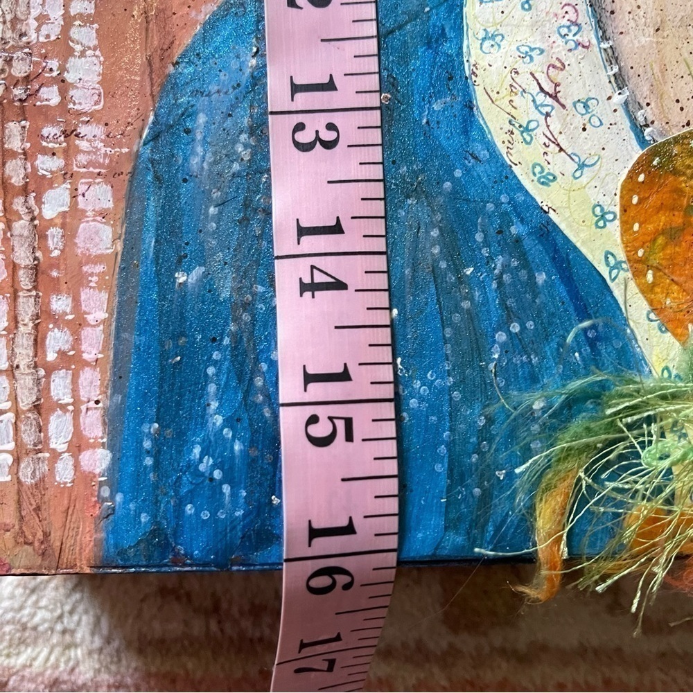 Art Painting Woman Mixed Media 12 x 16 - Picture 8 of 9